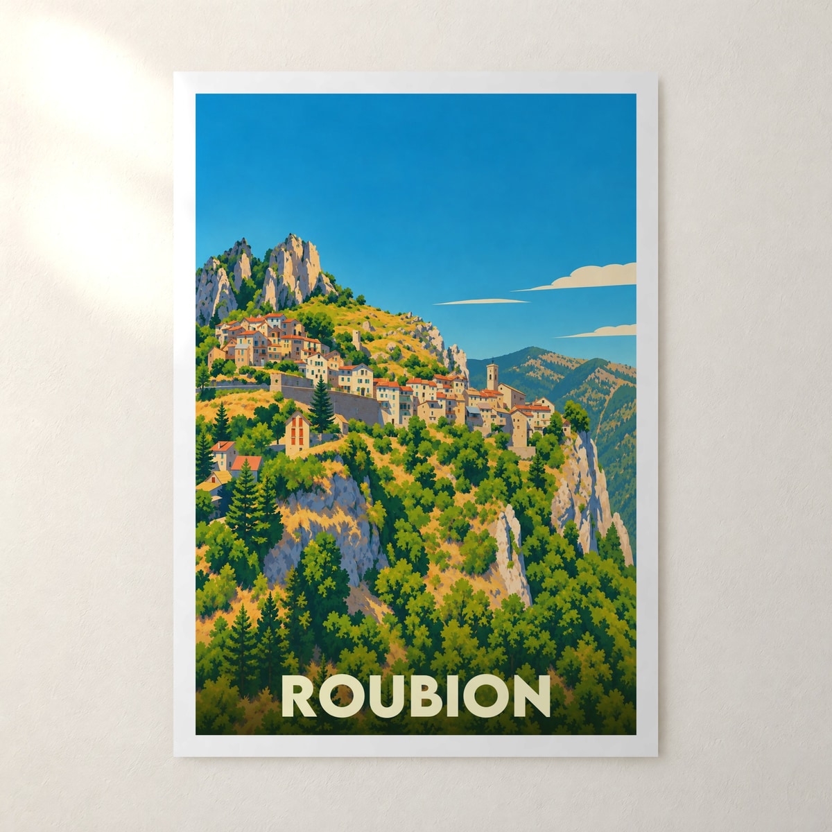 Affiche Roubion – sans cadre, accrochée au mur