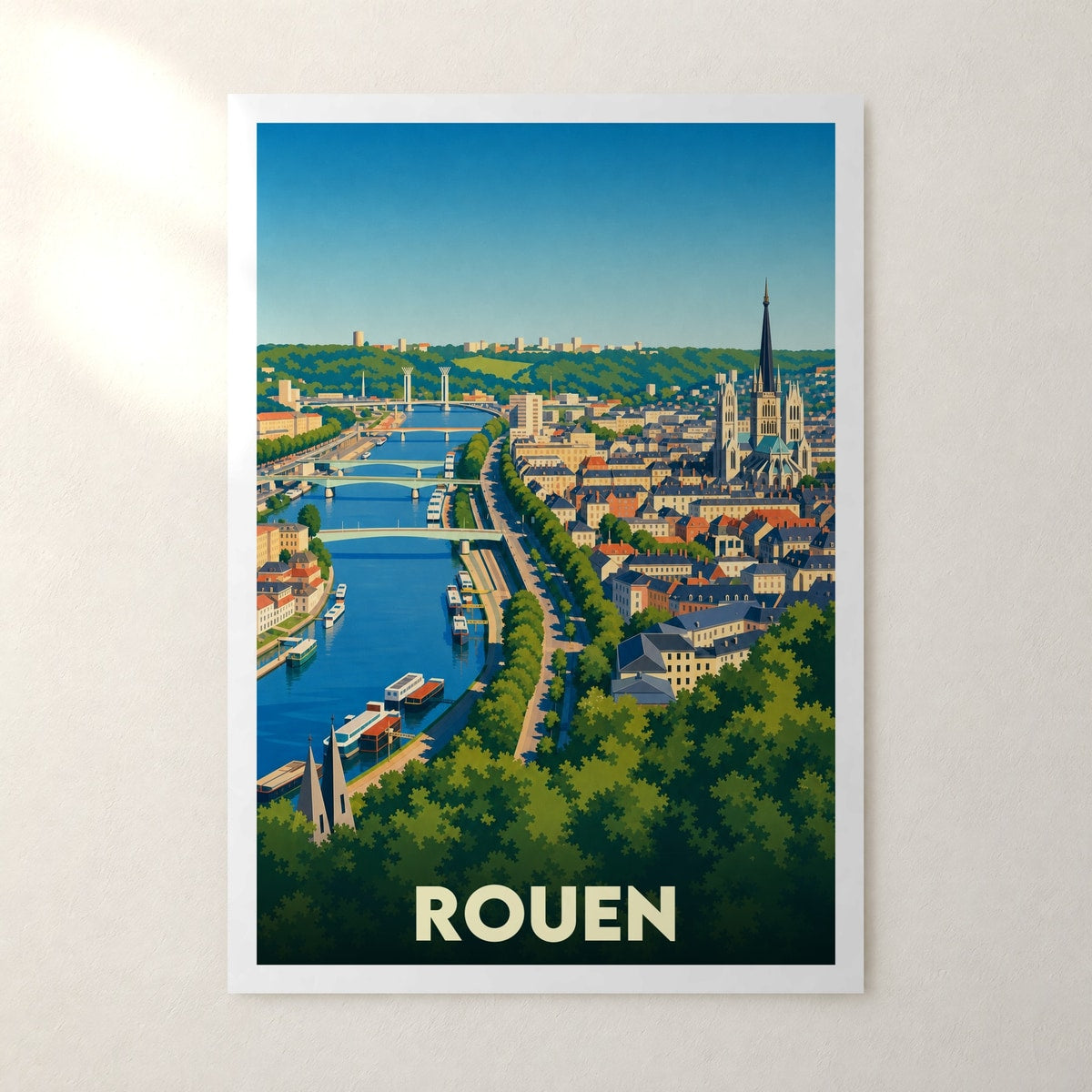 Affiche Rouen – sans cadre, accrochée au mur