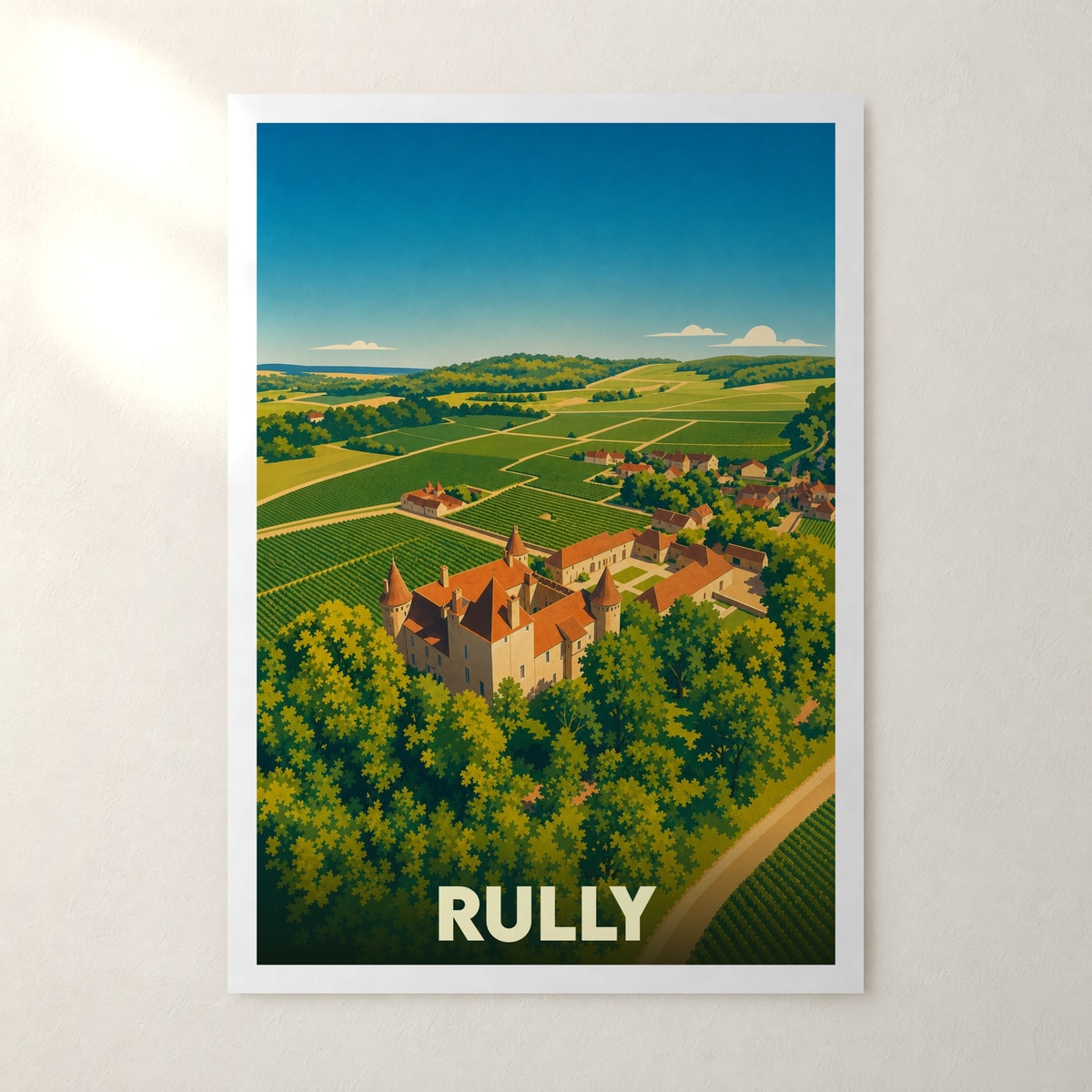 Affiche Rully – sans cadre, accrochée au mur
