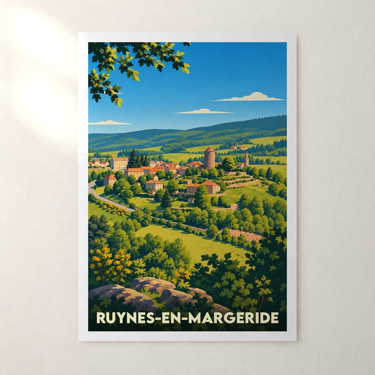 Affiche Ruynes-en-Margeride – sans cadre, accrochée au mur