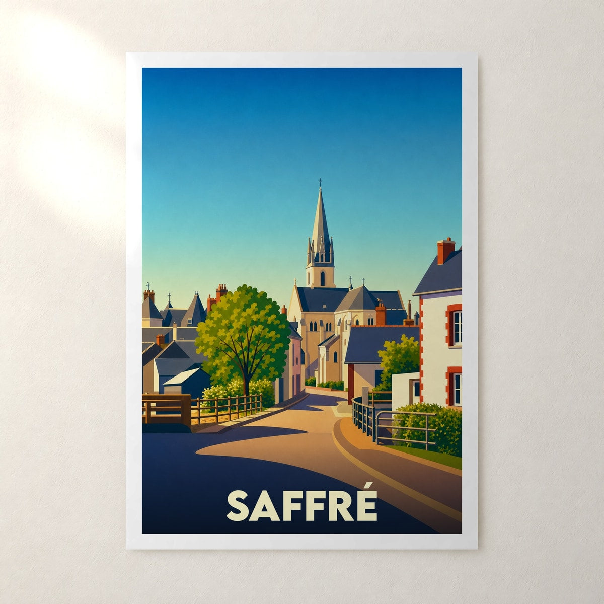 Affiche Saffré – sans cadre, accrochée au mur