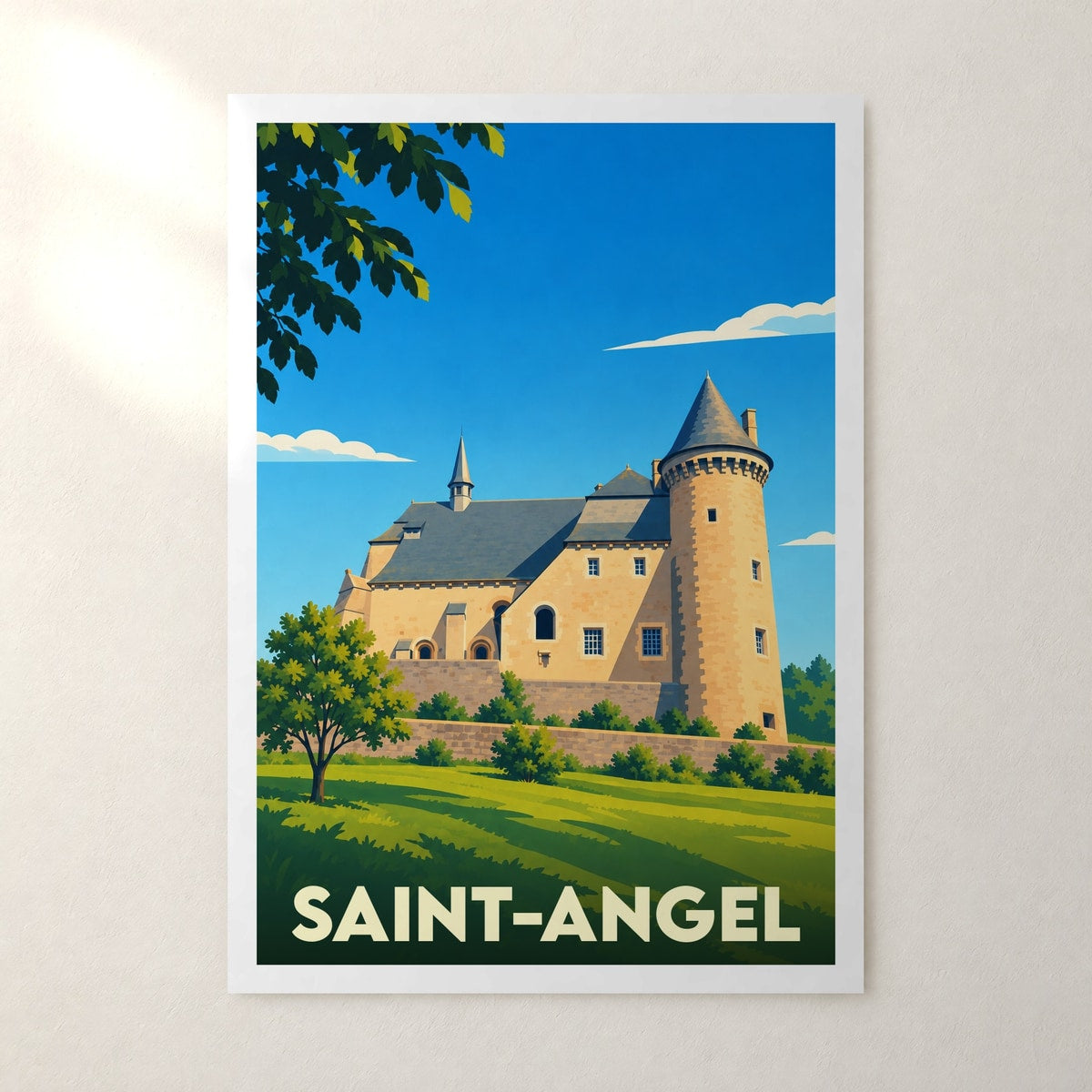 Affiche Saint-Angel (Corrèze) – sans cadre, accrochée au mur