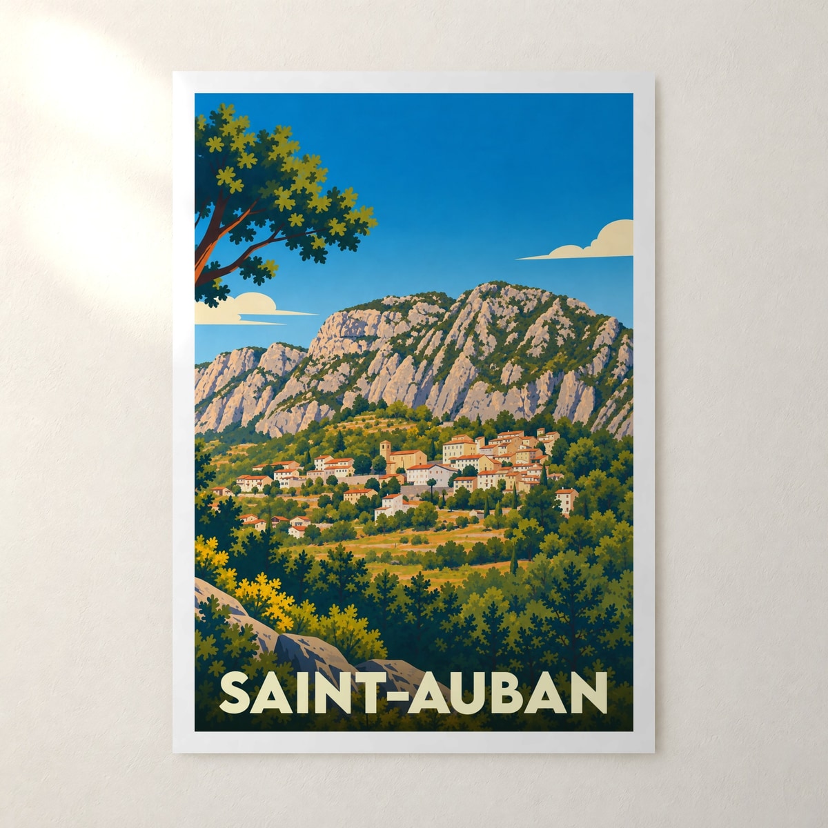 Affiche Saint-Auban – sans cadre, accrochée au mur