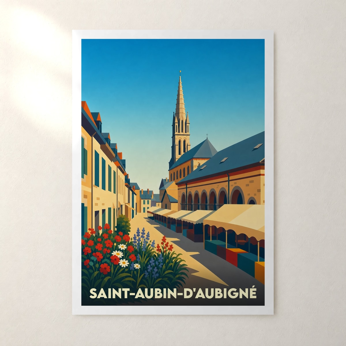 Affiche Saint-Aubin-d'Aubigné – sans cadre, accrochée au mur