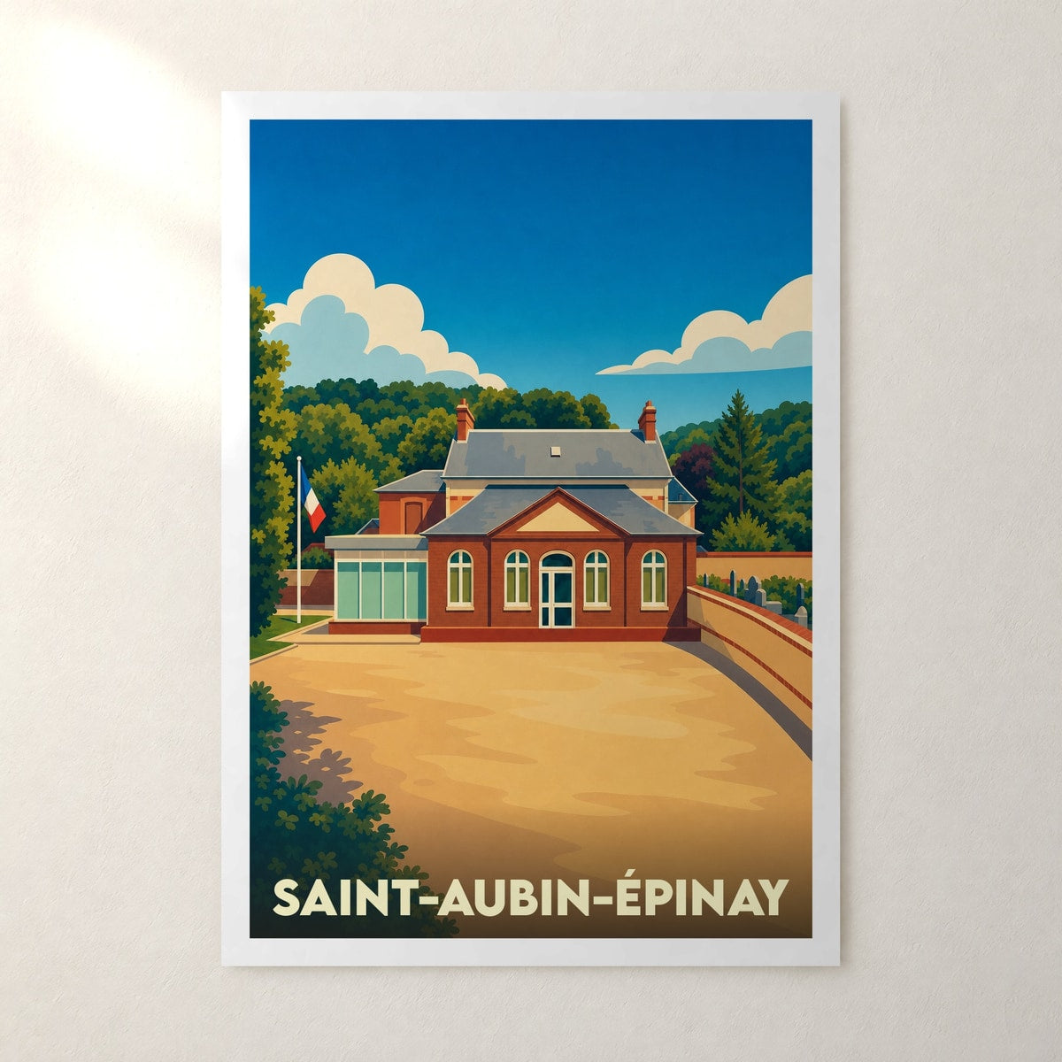 Affiche Saint-Aubin-Épinay – sans cadre, accrochée au mur