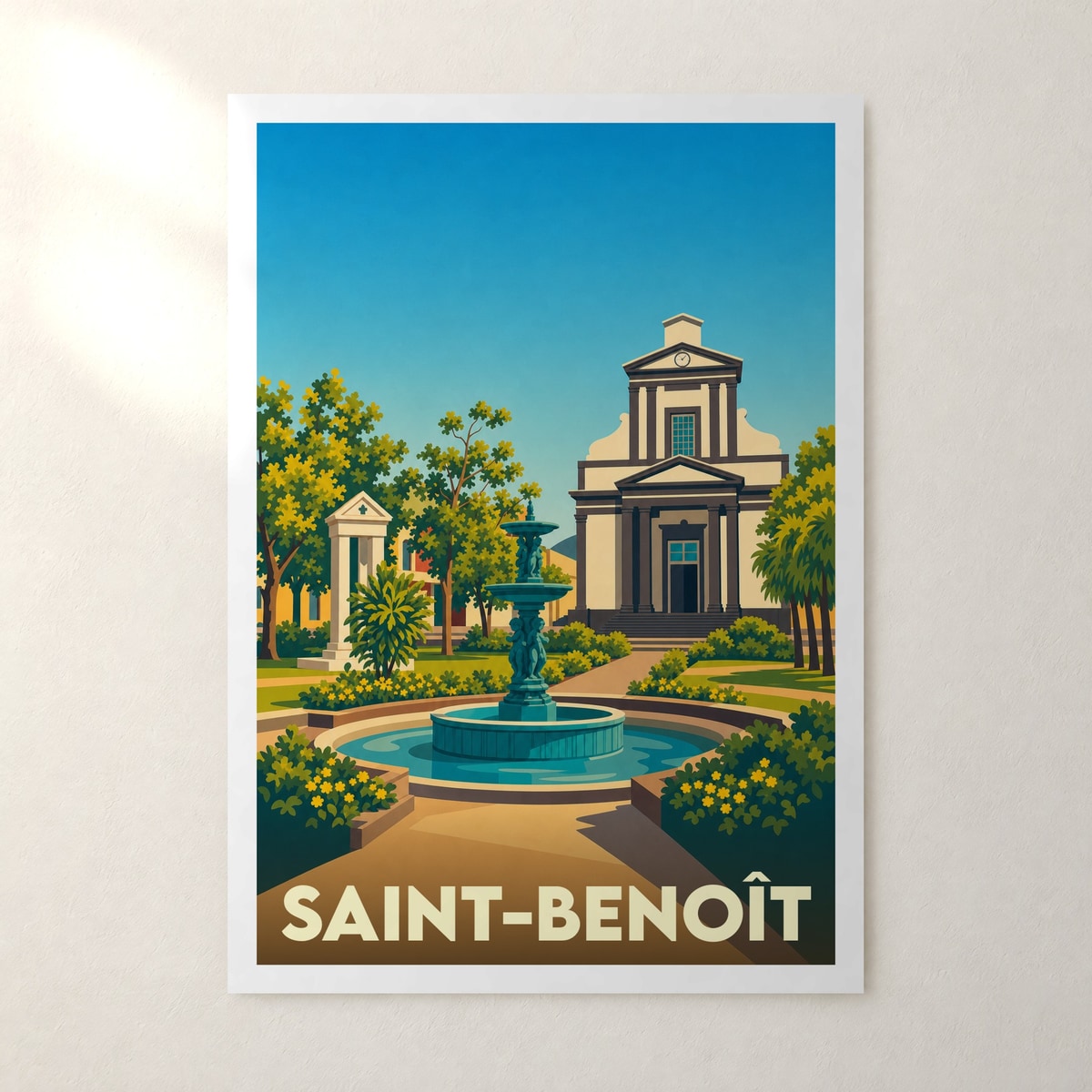 Affiche Saint-Benoît – sans cadre, accrochée au mur