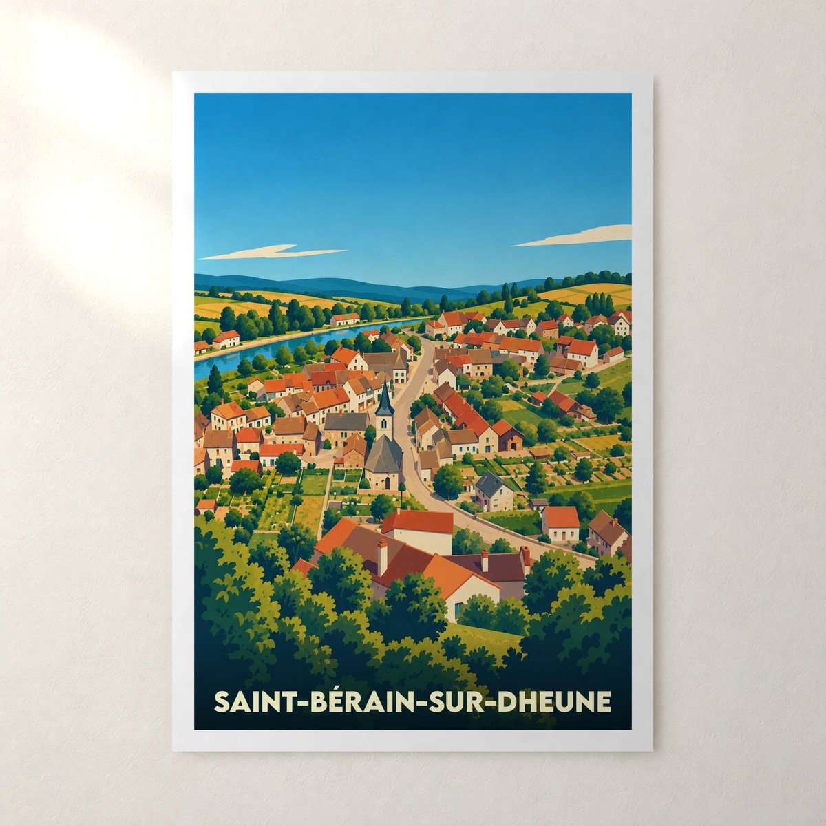 Affiche Saint-Bérain-sur-Dheune – sans cadre, accrochée au mur