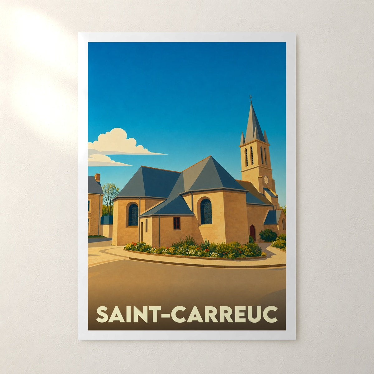 Affiche Saint-Carreuc – sans cadre, accrochée au mur