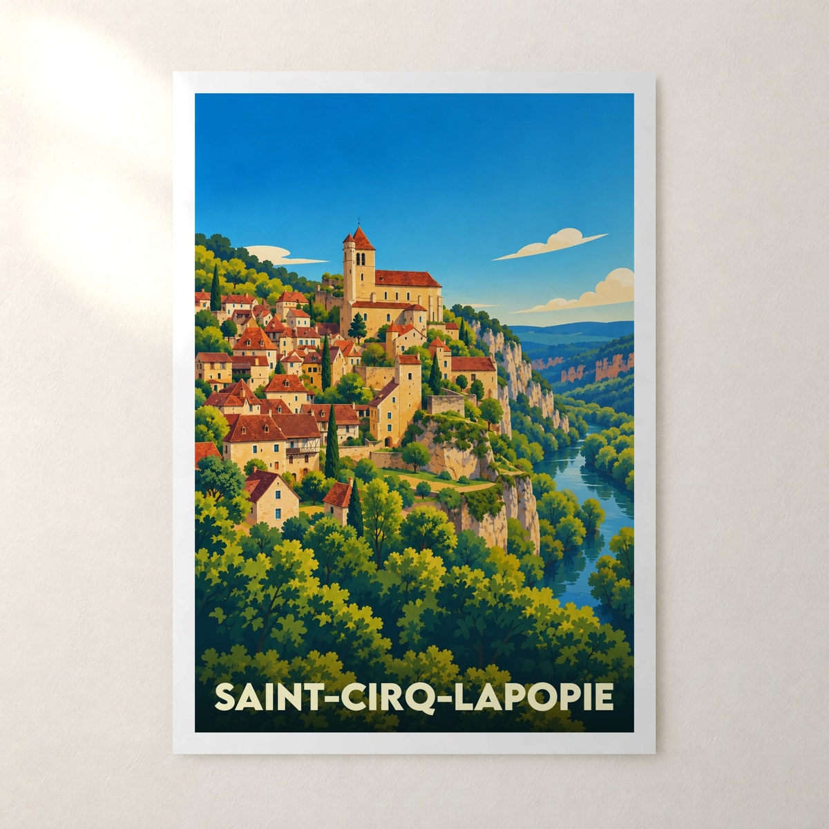 Affiche Saint-Cirq-Lapopie – sans cadre, accrochée au mur