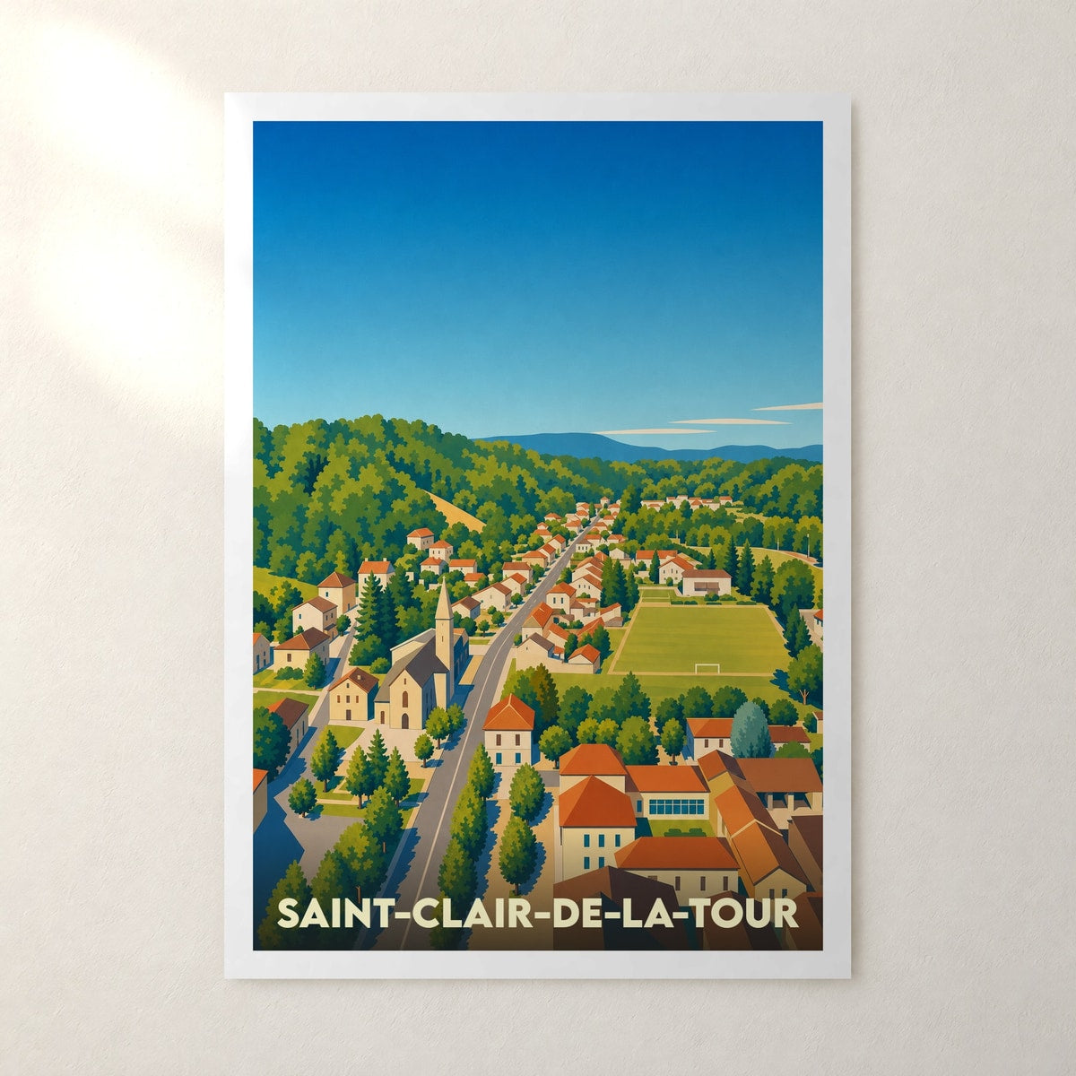 Affiche Saint-Clair-de-la-Tour – sans cadre, accrochée au mur