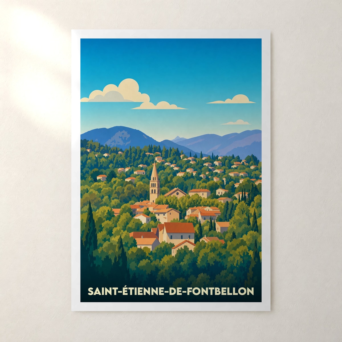 Affiche Saint-Étienne-de-Fontbellon – sans cadre, accrochée au mur