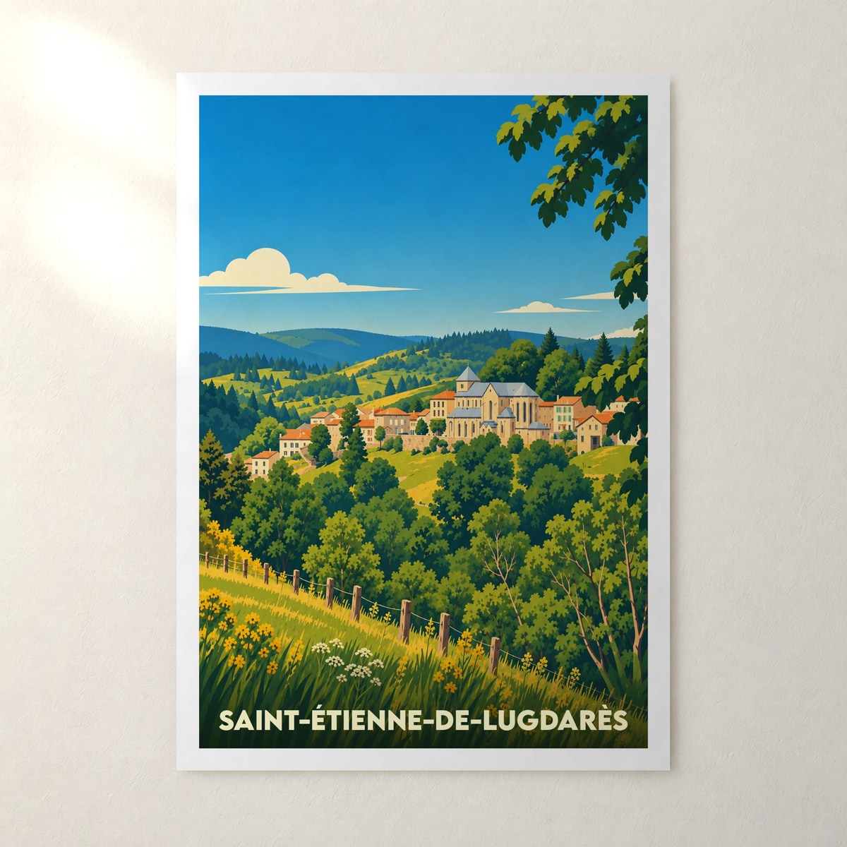 Affiche Saint-Étienne-de-Lugdarès – sans cadre, accrochée au mur