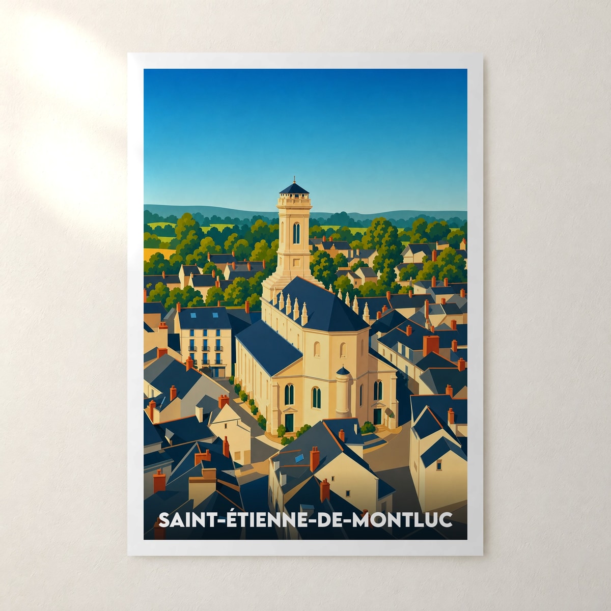 Affiche Saint-Étienne-de-Montluc – sans cadre, accrochée au mur