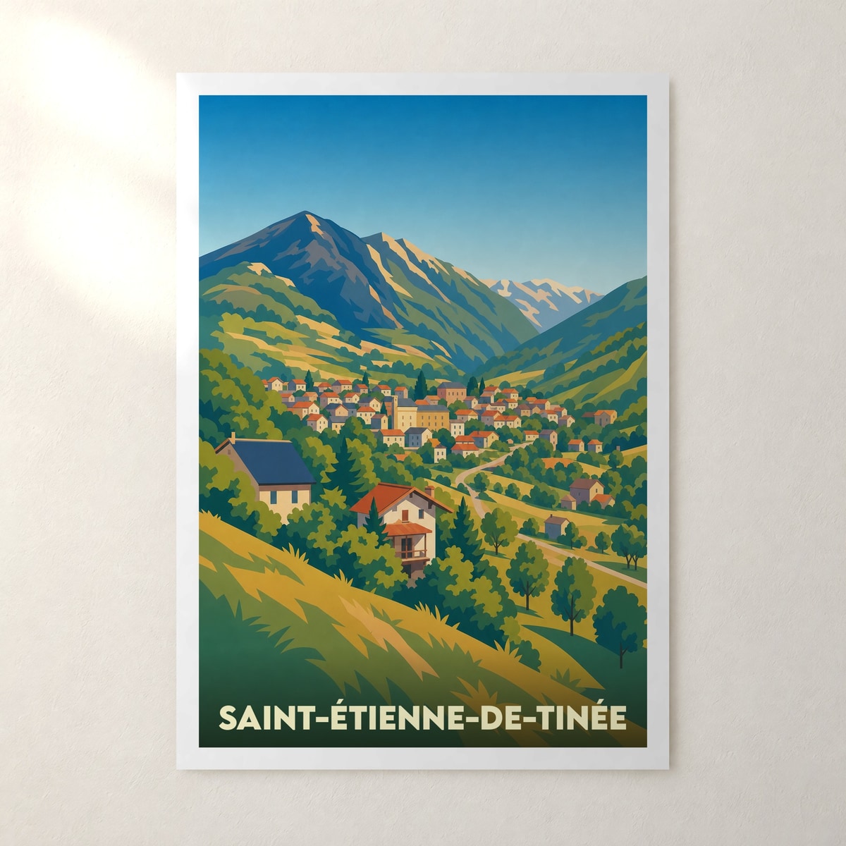 Affiche Saint-Étienne-de-Tinée – sans cadre, accrochée au mur