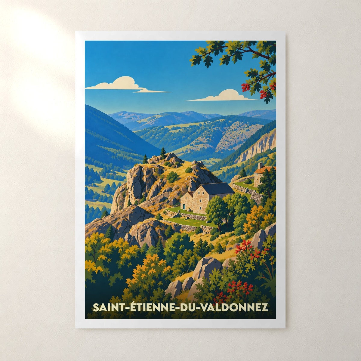 Affiche Saint-Étienne-du-Valdonnez – sans cadre, accrochée au mur