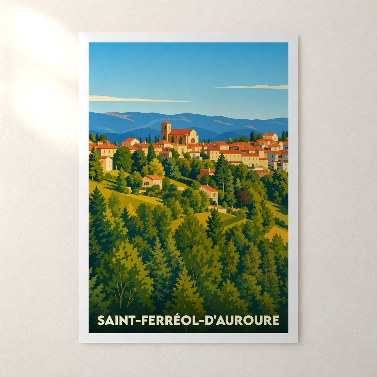 Affiche Saint-Ferréol-d'Auroure – sans cadre, accrochée au mur