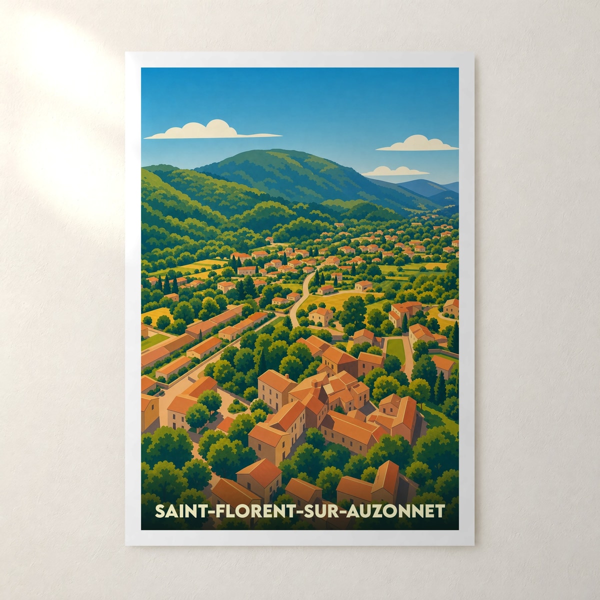 Affiche Saint-Florent-sur-Auzonnet – sans cadre, accrochée au mur