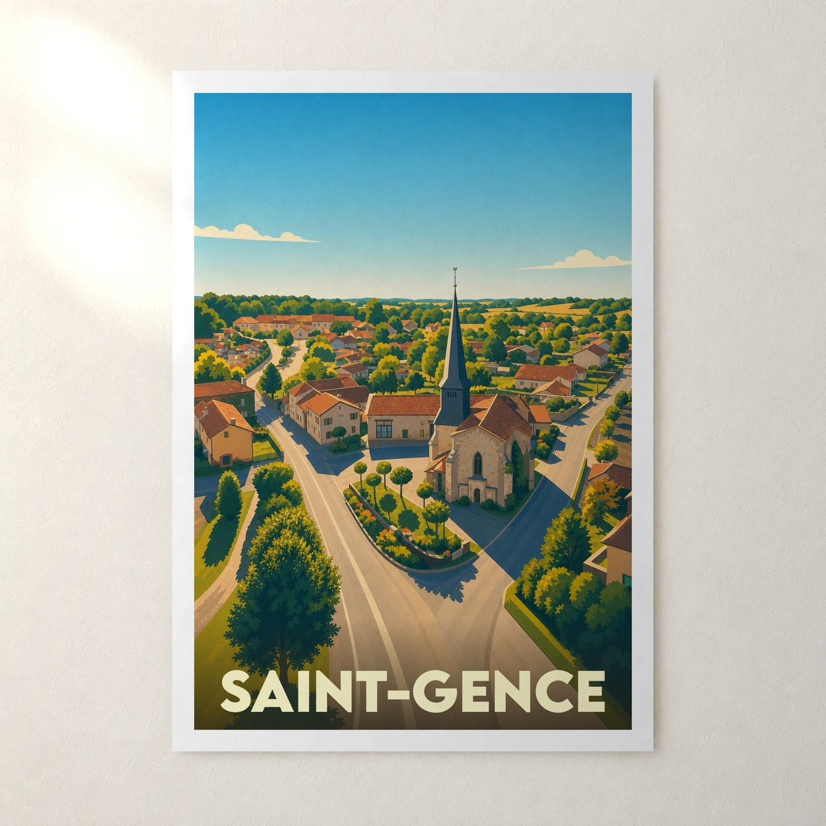 Affiche Saint-Gence – sans cadre, accrochée au mur