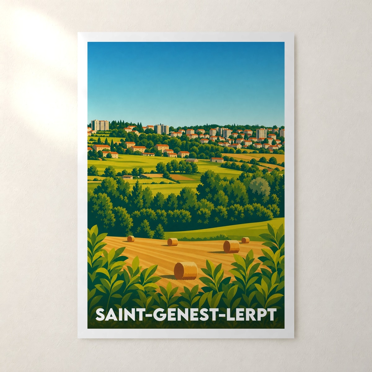 Affiche Saint-Genest-Lerpt – sans cadre, accrochée au mur