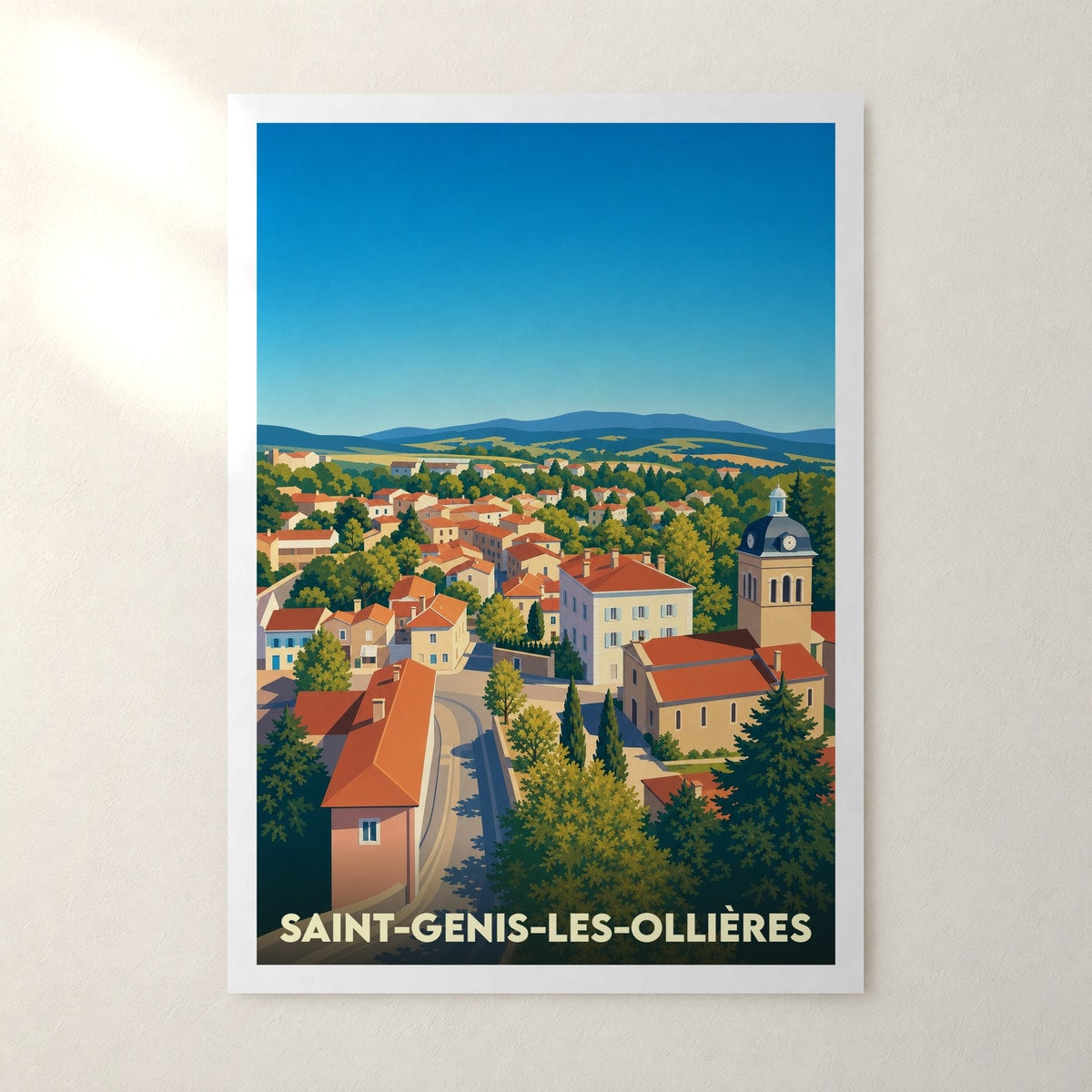Affiche Saint-Genis-les-Ollières – sans cadre, accrochée au mur