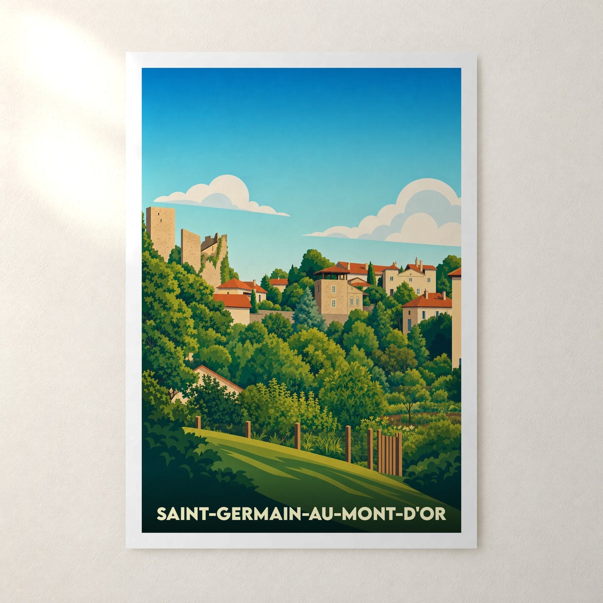 Affiche Saint-Germain-au-Mont-d'Or – sans cadre, accrochée au mur