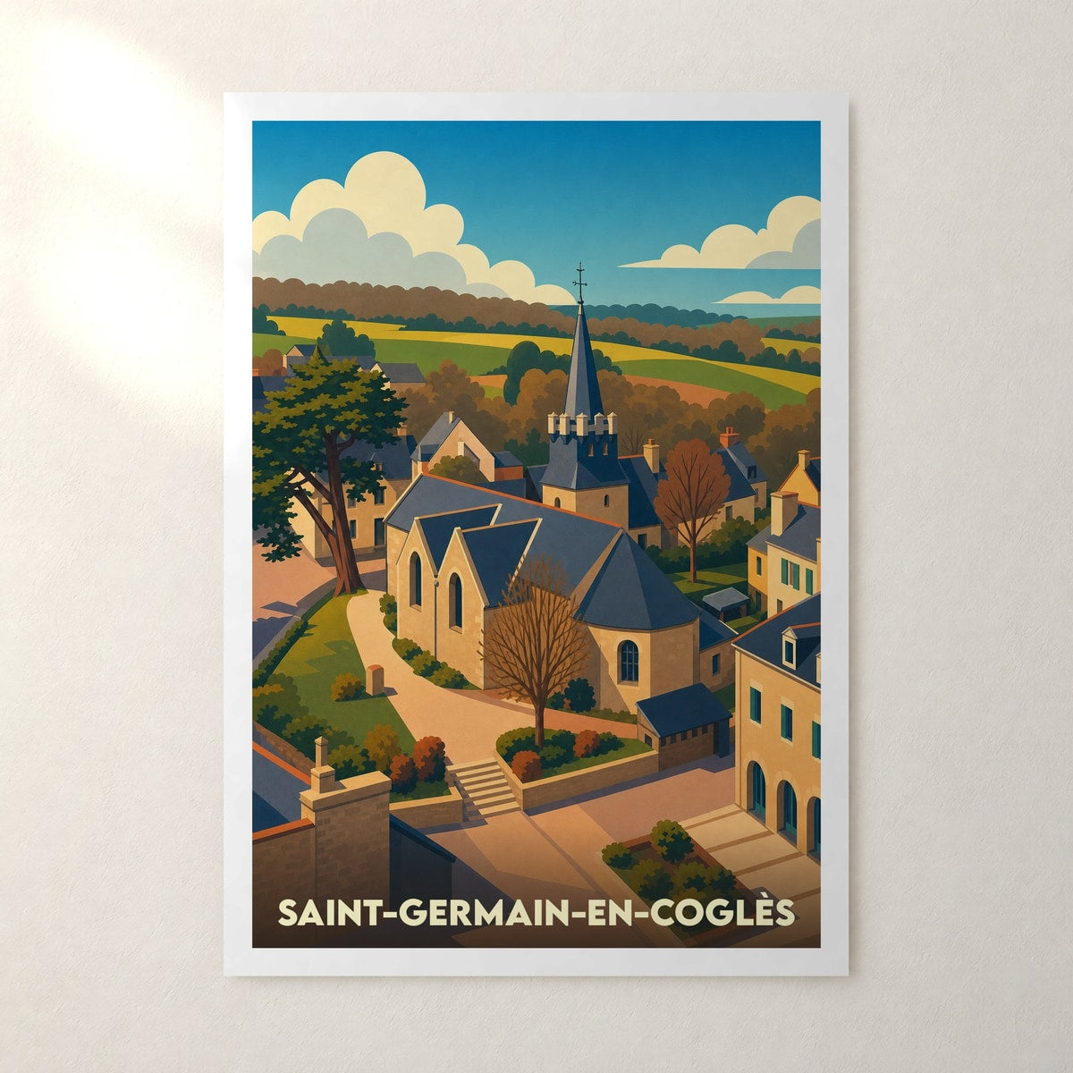Affiche Saint-Germain-en-Coglès – sans cadre, accrochée au mur