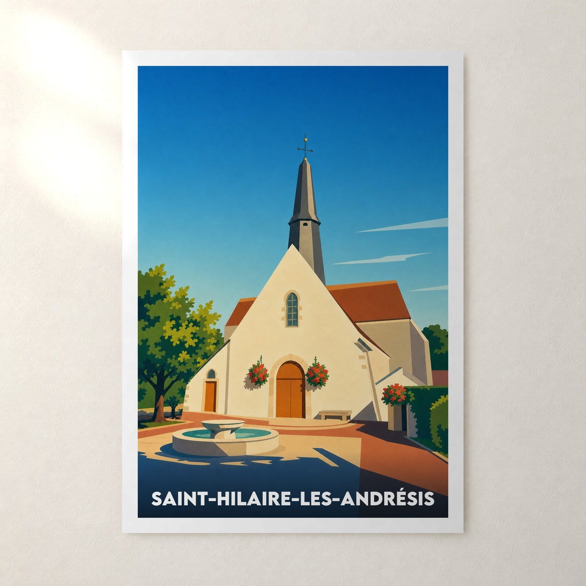 Affiche Saint-Hilaire-les-Andrésis – sans cadre, accrochée au mur