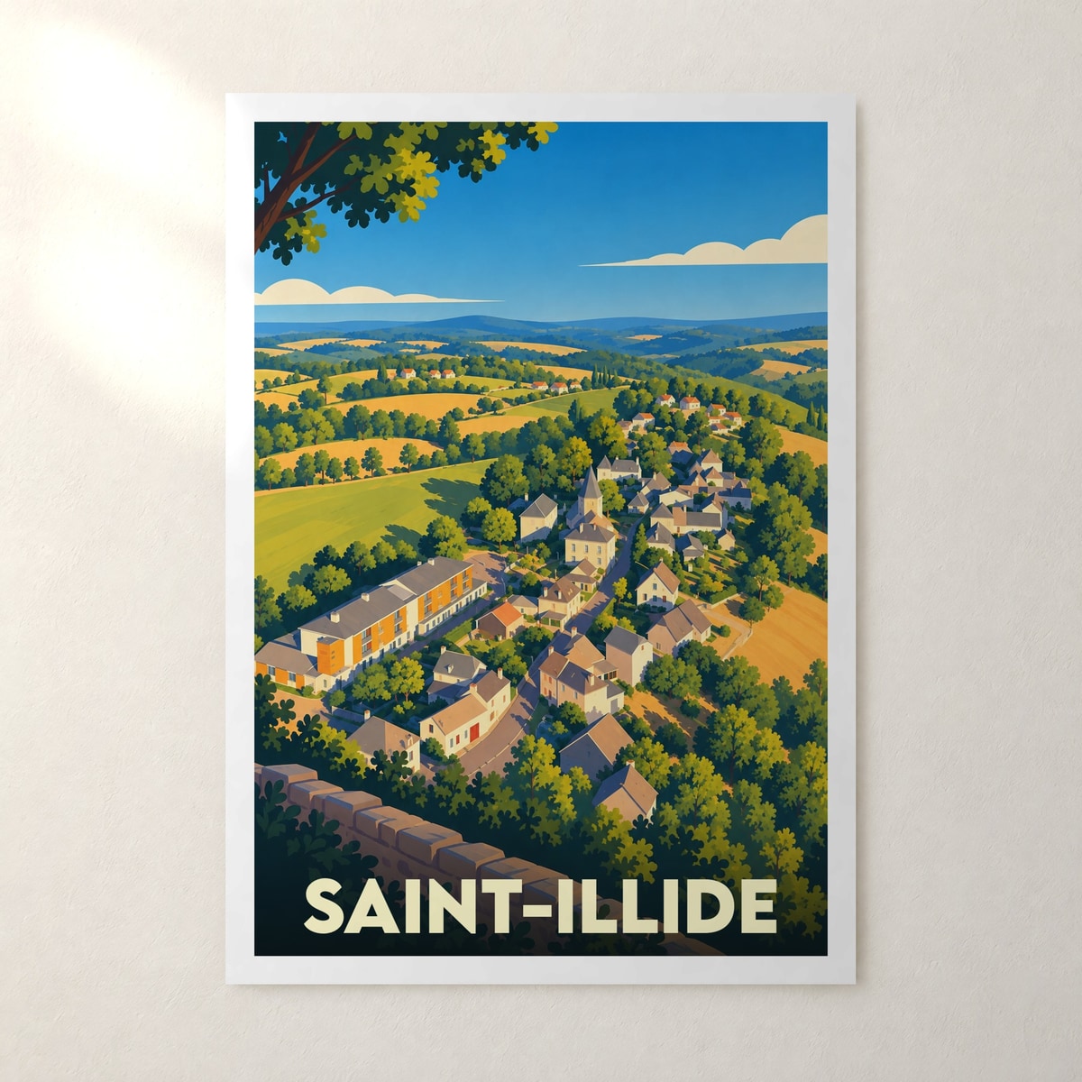 Affiche Saint-Illide – sans cadre, accrochée au mur