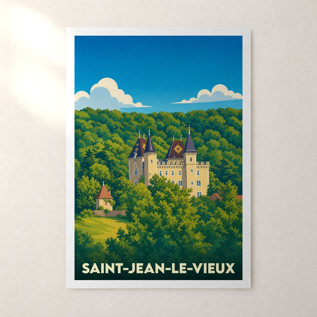 Affiche Saint-Jean-le-Vieux – sans cadre, accrochée au mur