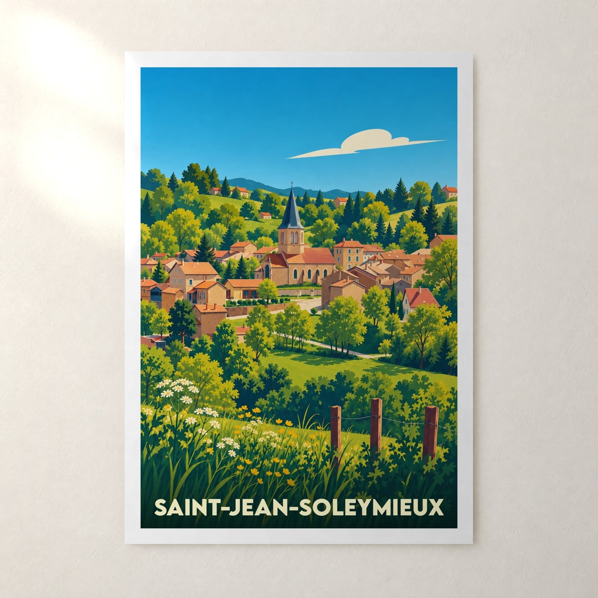 Affiche Saint-Jean-Soleymieux – sans cadre, accrochée au mur