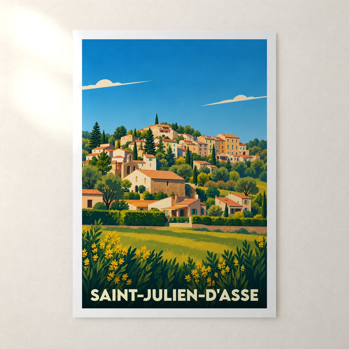 Affiche Saint-Julien-d'Asse – sans cadre, accrochée au mur