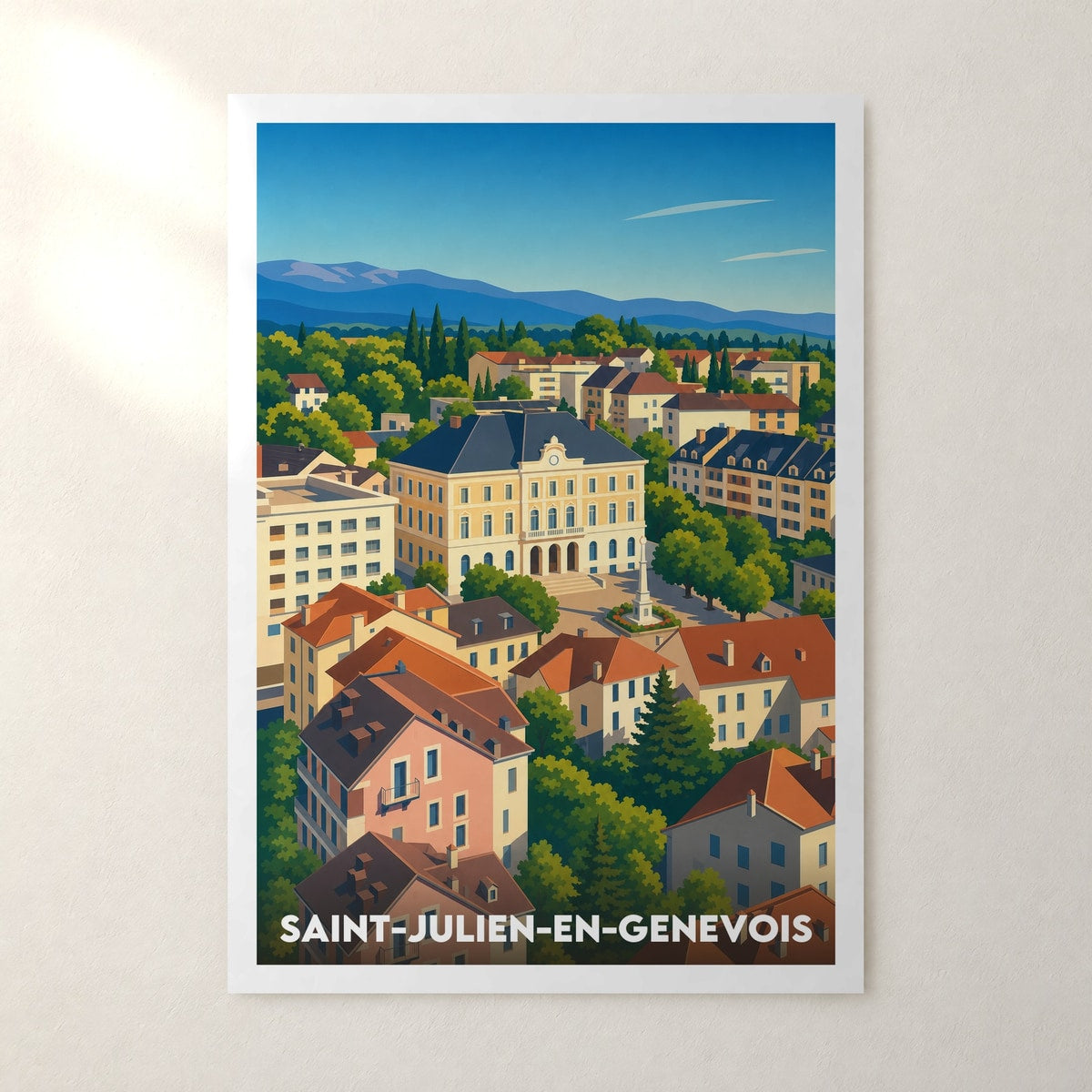 Affiche Saint-Julien-en-Genevois – sans cadre, accrochée au mur
