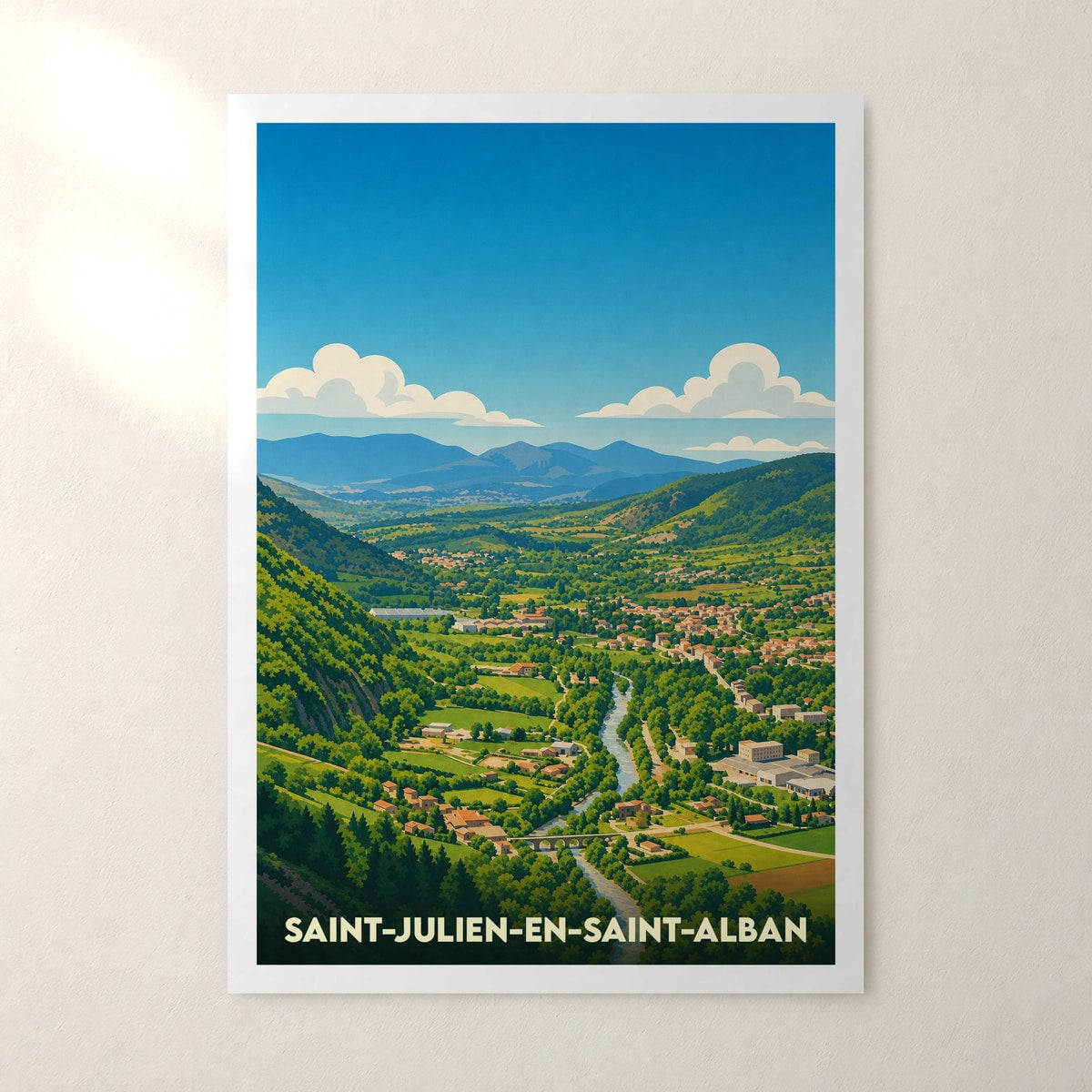 Affiche Saint-Julien-en-Saint-Alban – sans cadre, accrochée au mur
