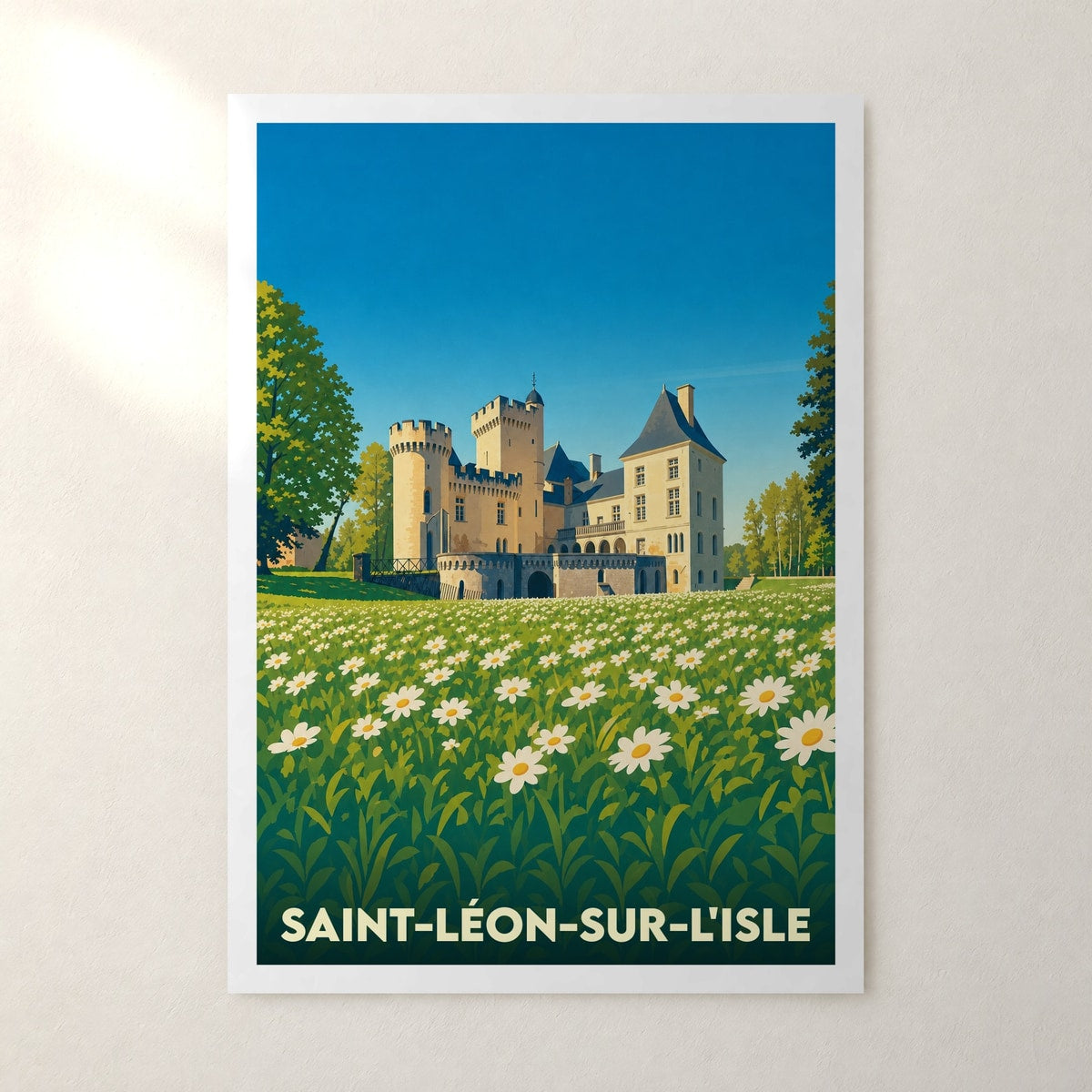 Affiche Saint-Léon-sur-l'Isle – sans cadre, accrochée au mur