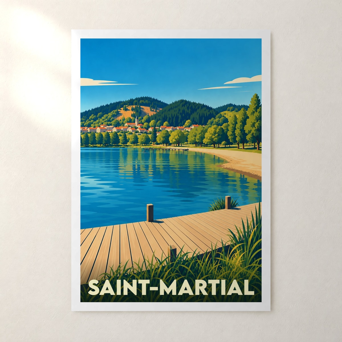 Affiche Saint-Martial (Ardèche) – sans cadre, accrochée au mur