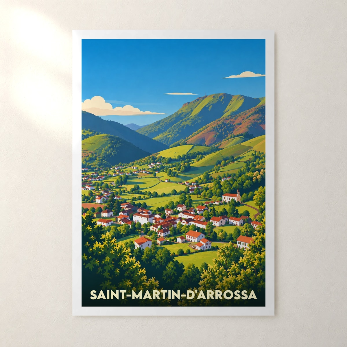 Affiche Saint-Martin-d'Arrossa – sans cadre, accrochée au mur