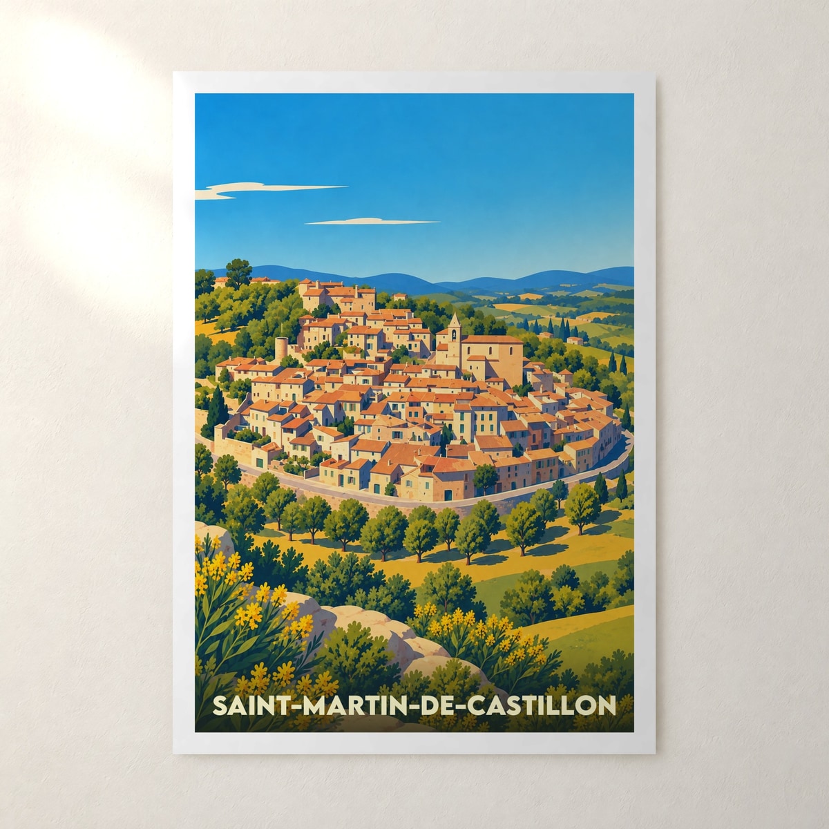 Affiche Saint-Martin-de-Castillon – sans cadre, accrochée au mur
