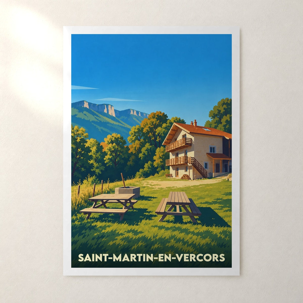 Affiche Saint-Martin-en-Vercors – sans cadre, accrochée au mur