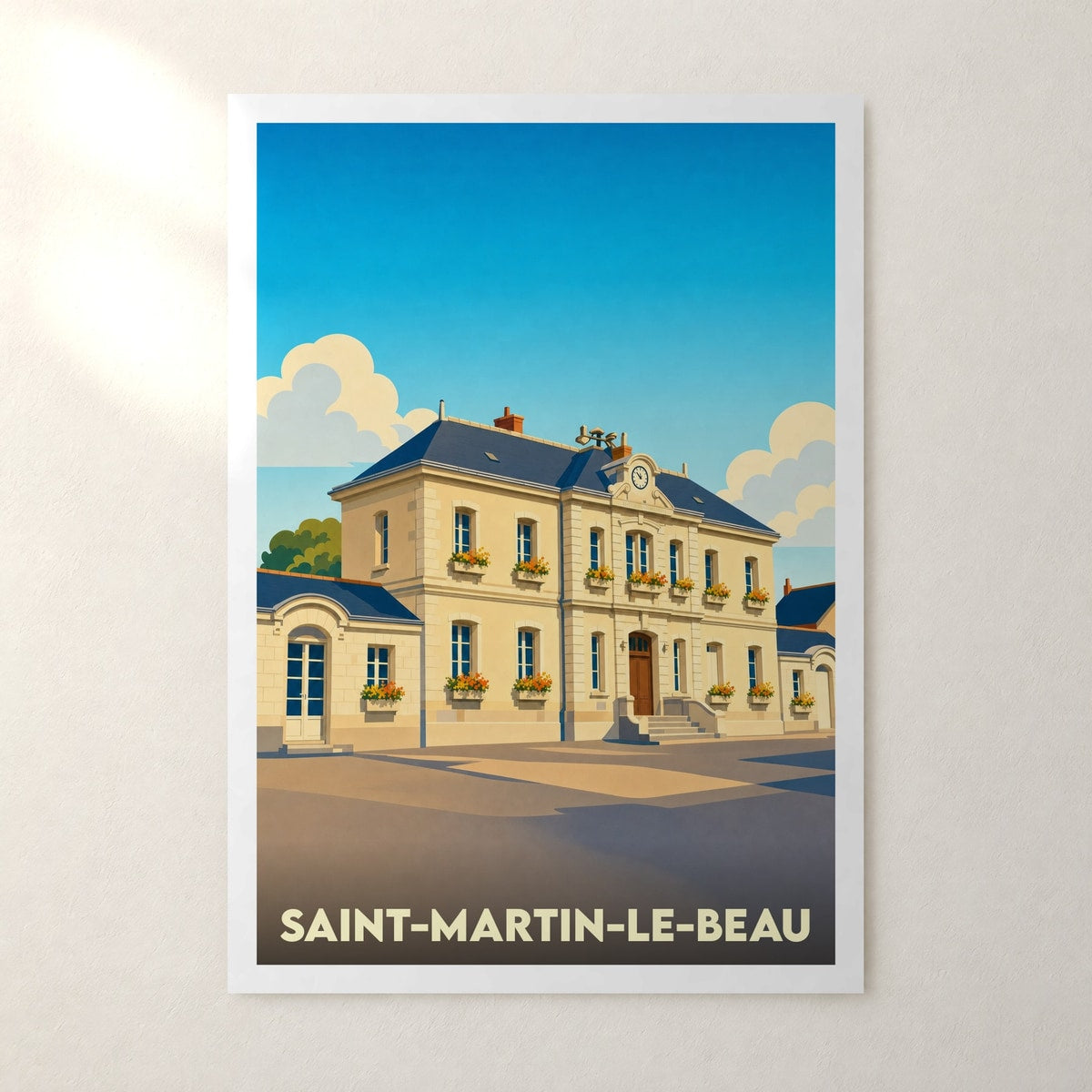 Affiche Saint-Martin-le-Beau – sans cadre, accrochée au mur