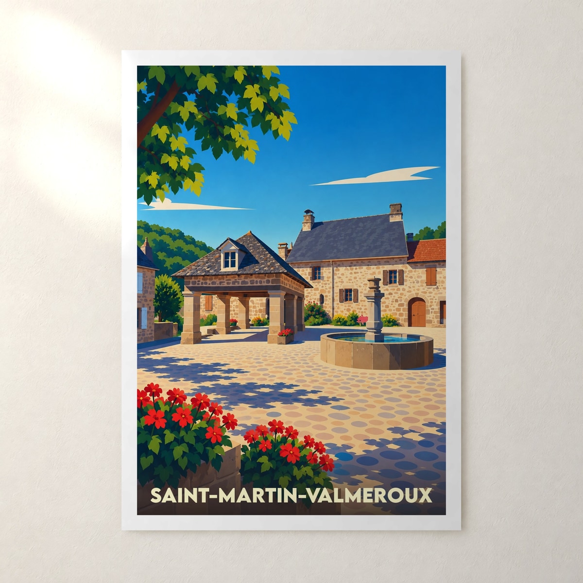 Affiche Saint-Martin-Valmeroux – sans cadre, accrochée au mur