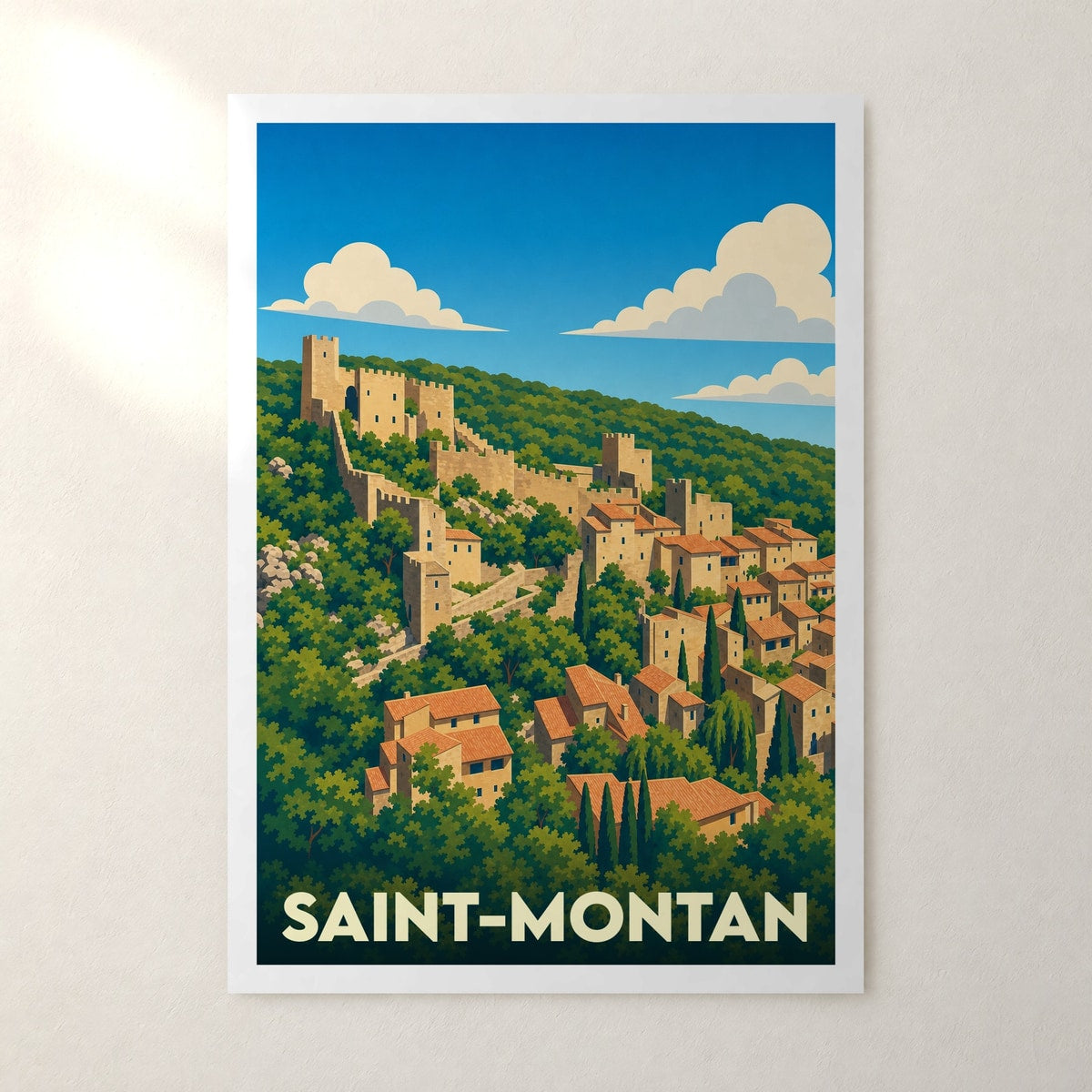 Affiche Saint-Montan – sans cadre, accrochée au mur