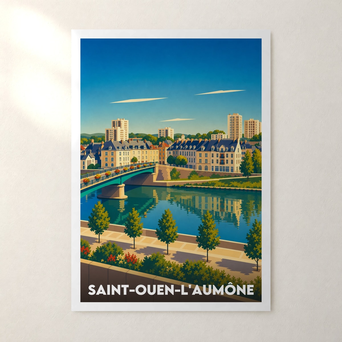 Affiche Saint-Ouen-l'Aumône – sans cadre, accrochée au mur