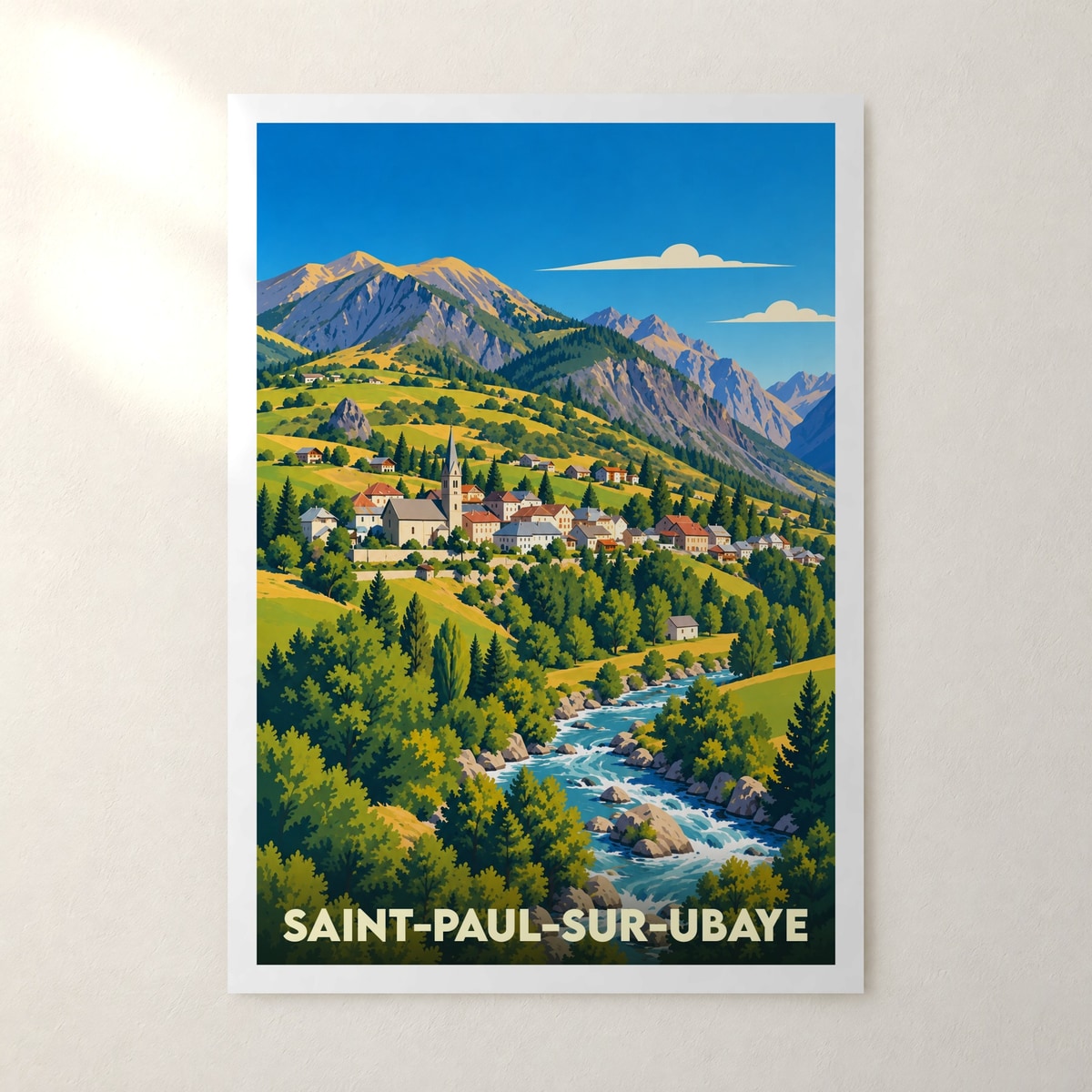 Affiche Saint-Paul-sur-Ubaye – sans cadre, accrochée au mur