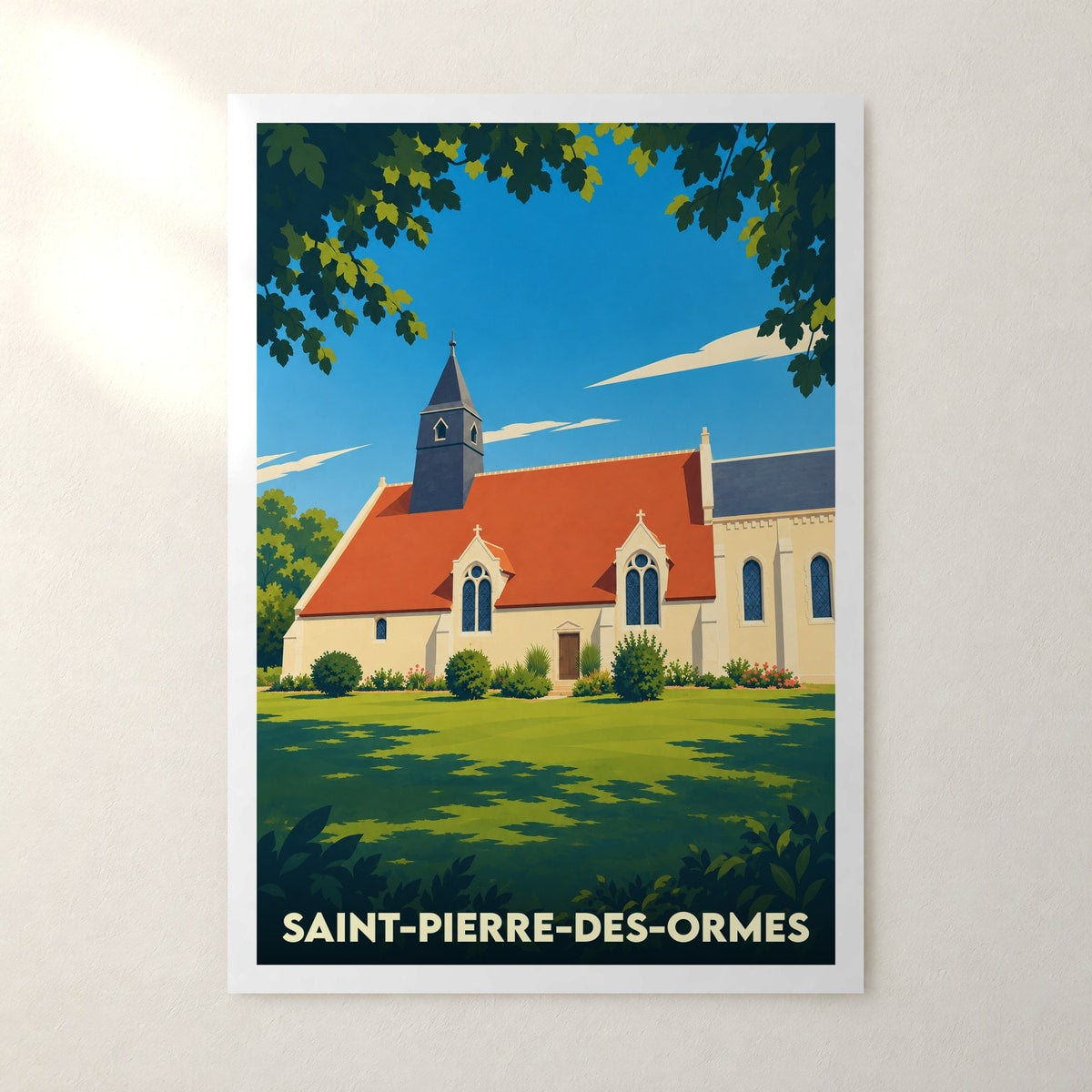 Affiche Saint-Pierre-des-Ormes – sans cadre, accrochée au mur
