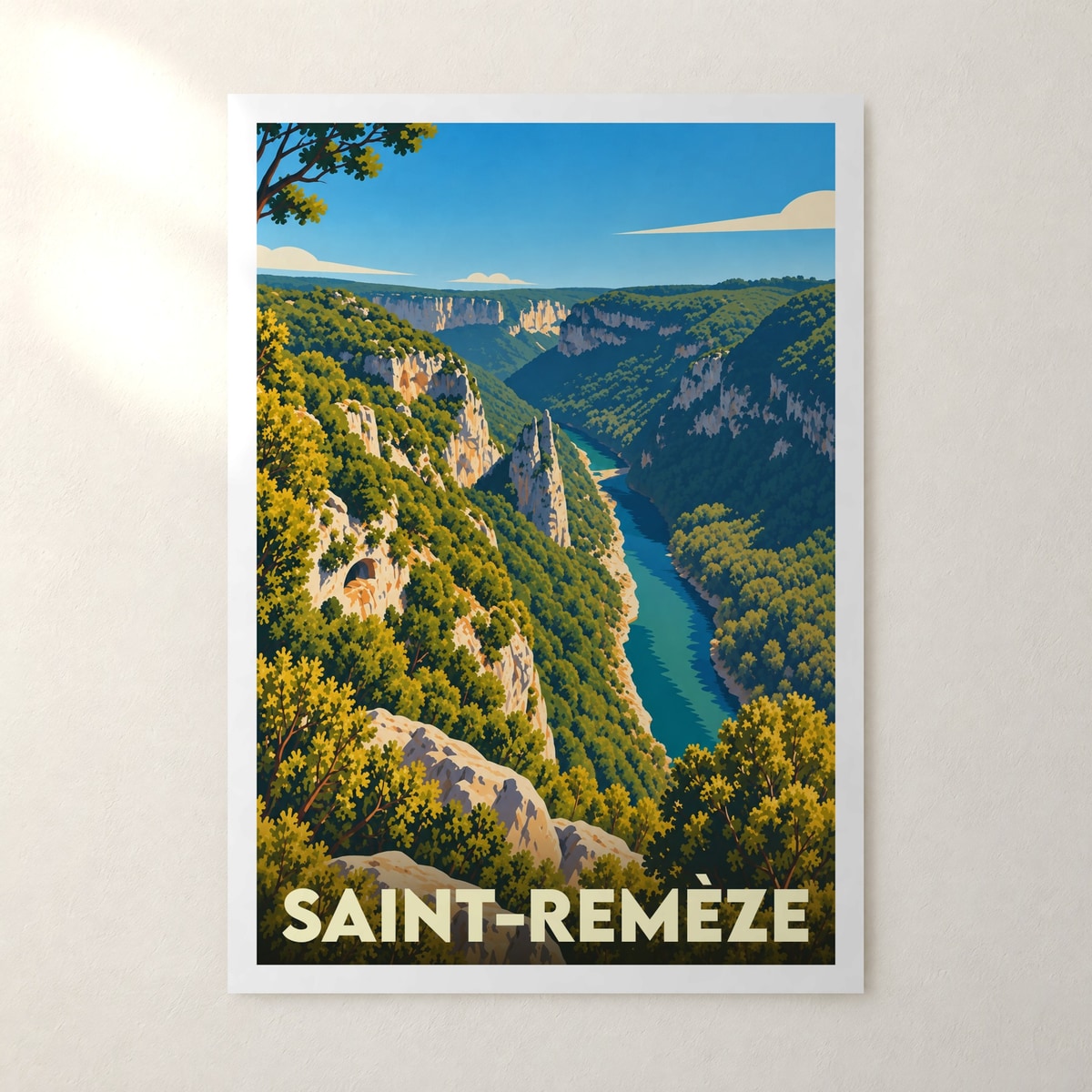 Affiche Saint-Remèze – sans cadre, accrochée au mur