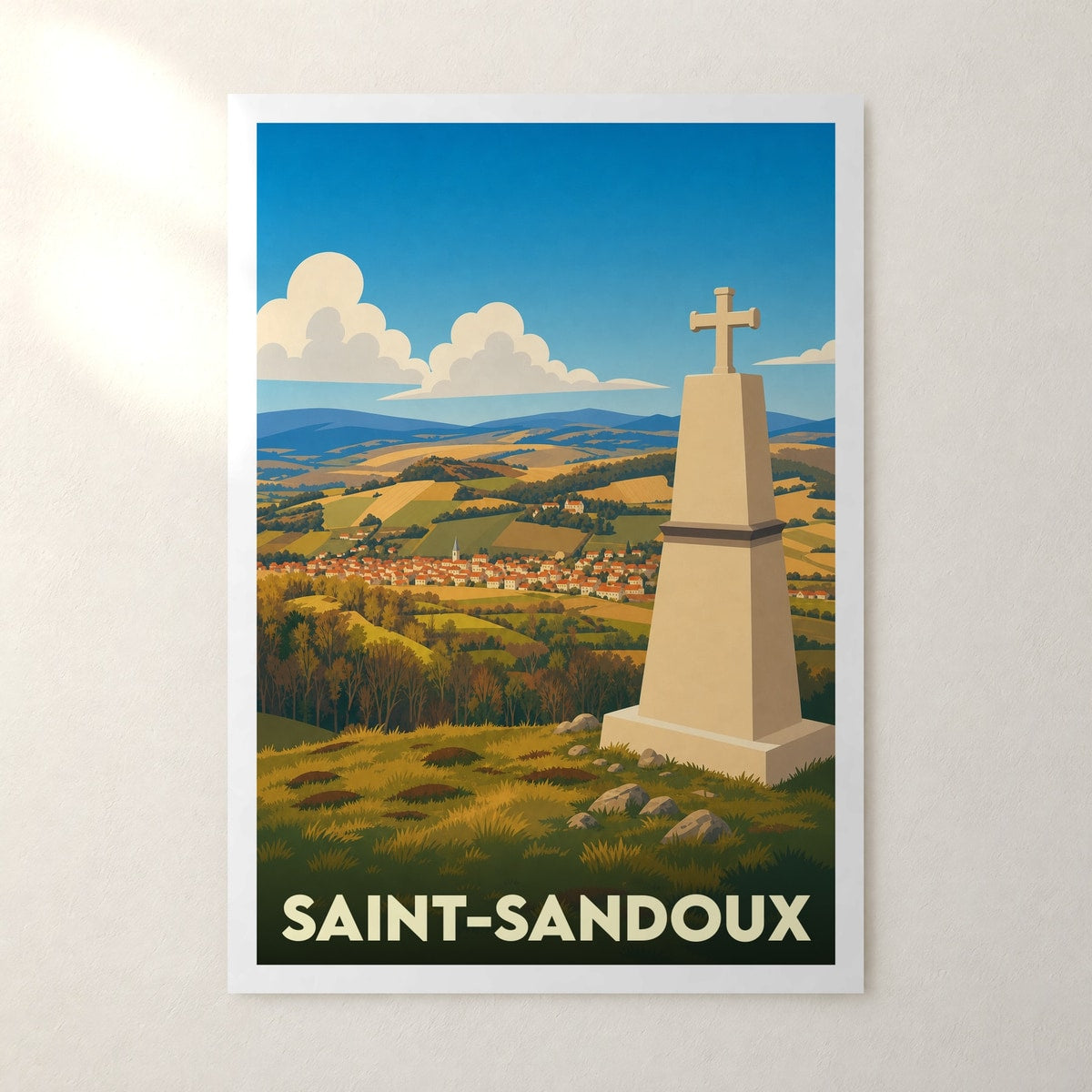 Affiche Saint-Sandoux – sans cadre, accrochée au mur