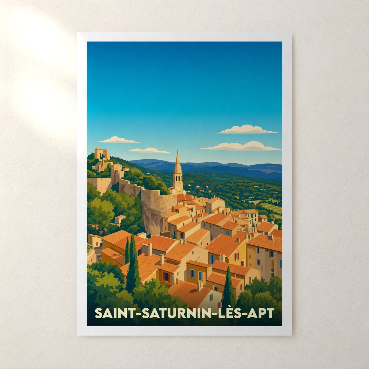 Affiche Saint-Saturnin-lès-Apt – sans cadre, accrochée au mur
