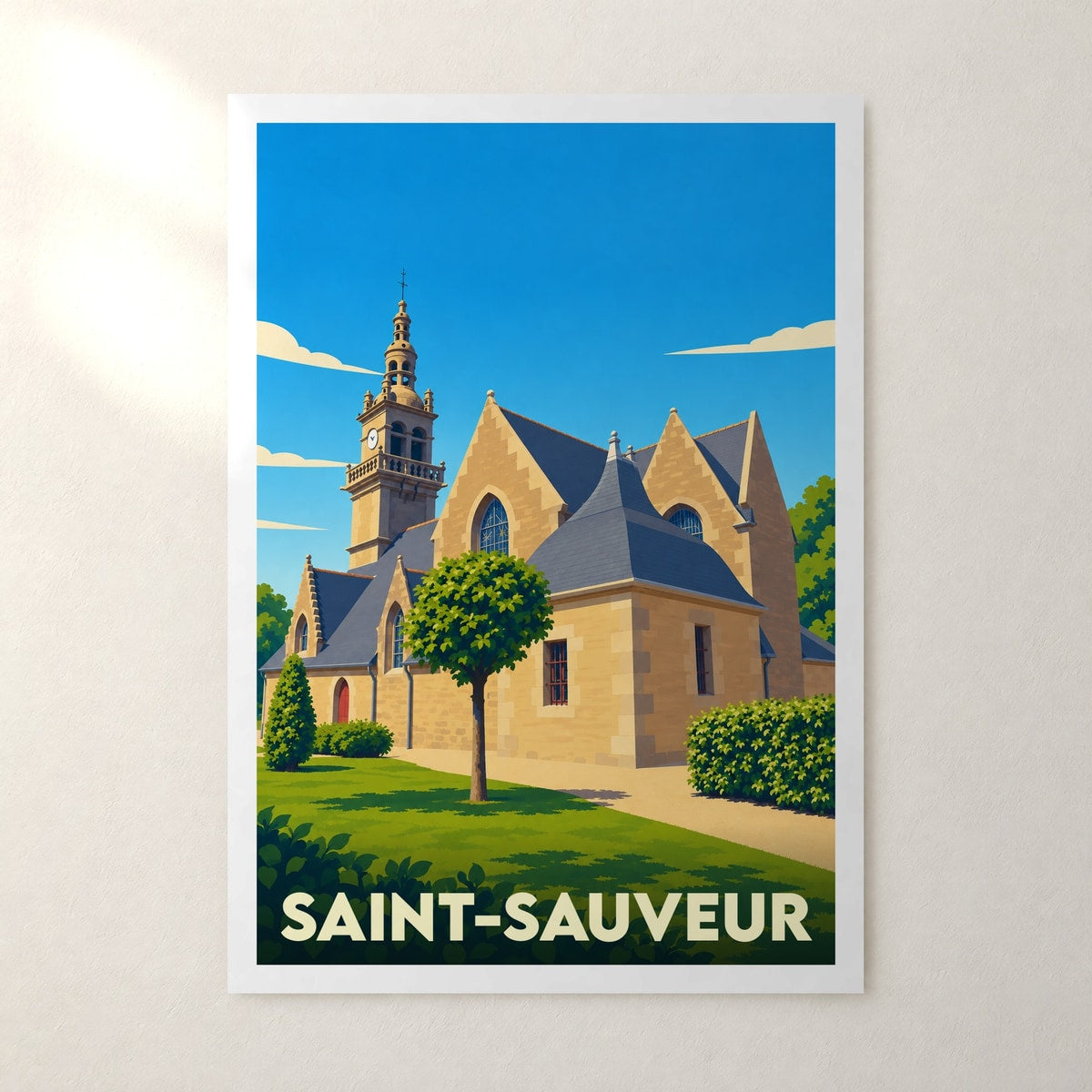 Affiche Saint-Sauveur (Finistère) – sans cadre, accrochée au mur