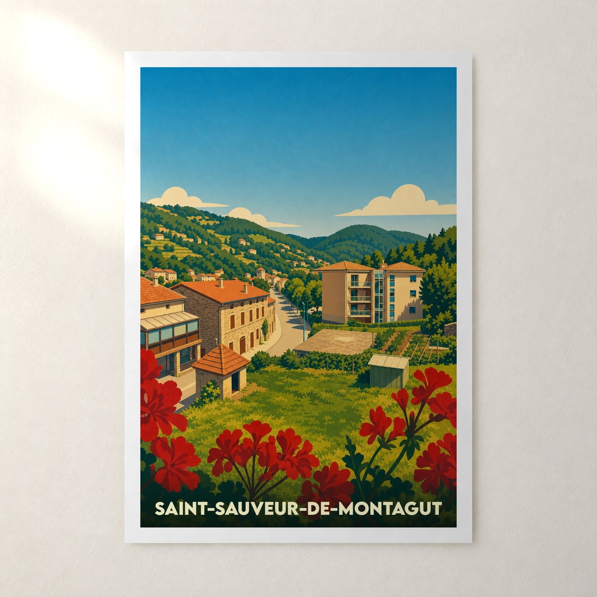 Affiche Saint-Sauveur-de-Montagut – sans cadre, accrochée au mur