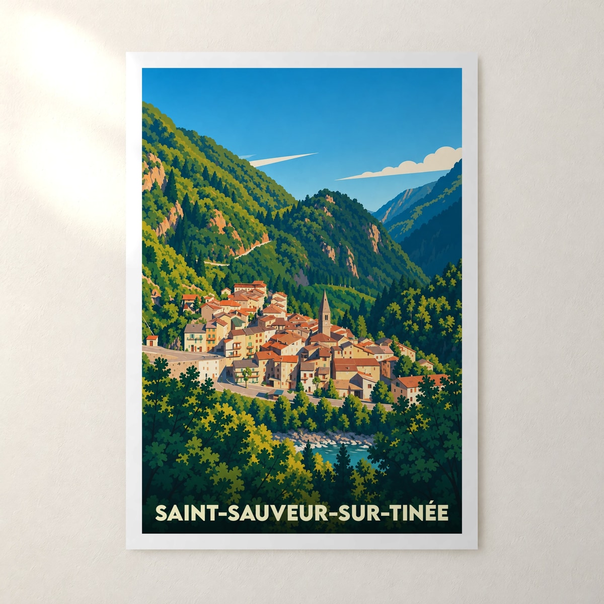 Affiche Saint-Sauveur-sur-Tinée – sans cadre, accrochée au mur